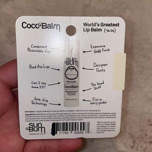 Coco Balm by Sun Bum Pina Colada Aloe & Coconut Oil Moisturizing Lip Balm - Picture 6 of 6